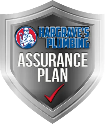 Hargrave's Plumbing Assurance Plan shield badge